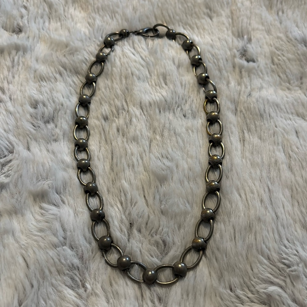 🩶 Genuine 90’s Bead Link Choker Necklace, 17in